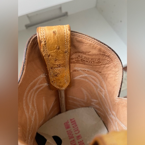 NWT Alberta Boot Brown & Tan Exotic Leather Cowboy Western Boots Men Size 8.5 US - Picture 5 of 8